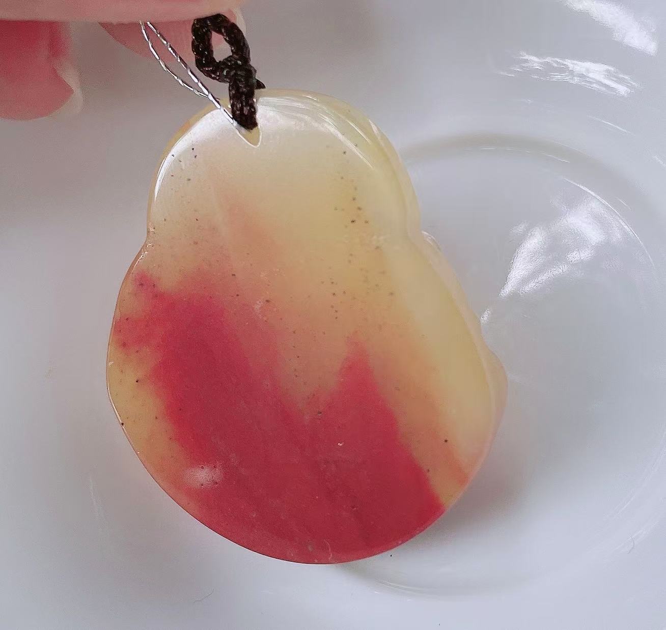 Natural Red Jade Maitreya Pendant