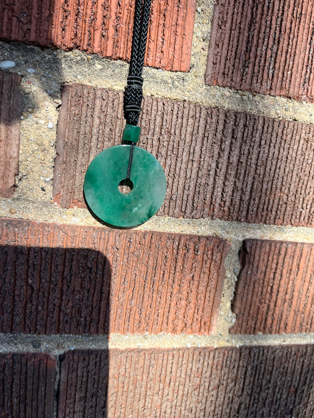 Natural Green Jade Pendant (Peace Donut Collector's Scale Size )