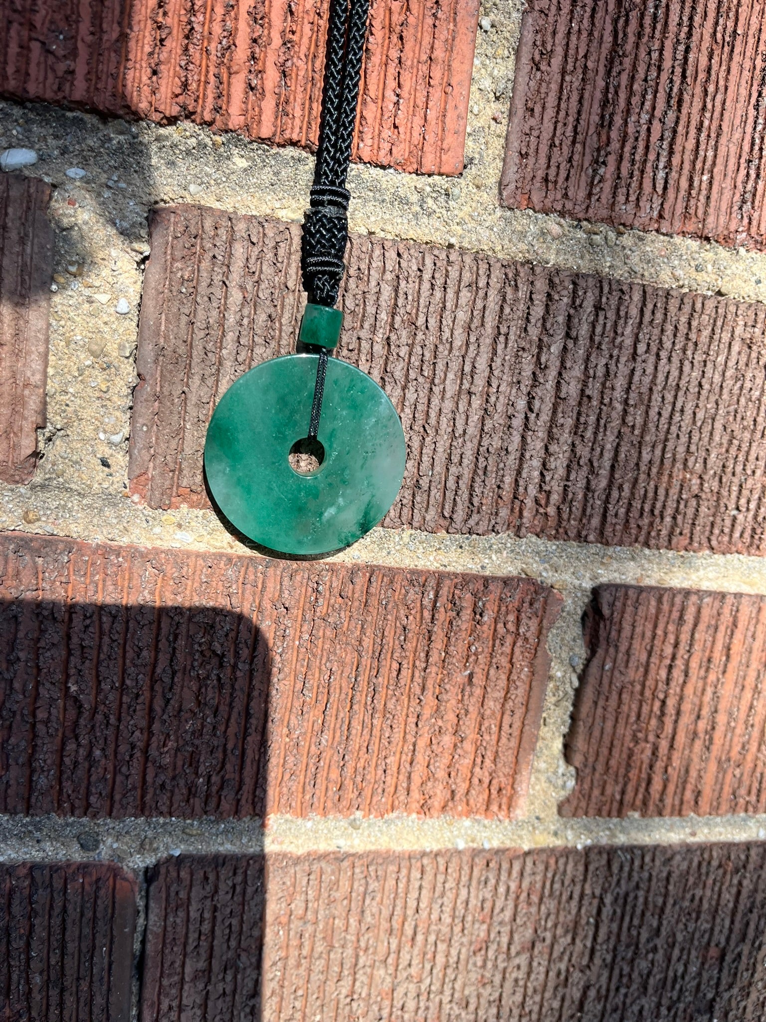 Natural Green Jade Pendant (Peace Donut Collector's Scale Size )