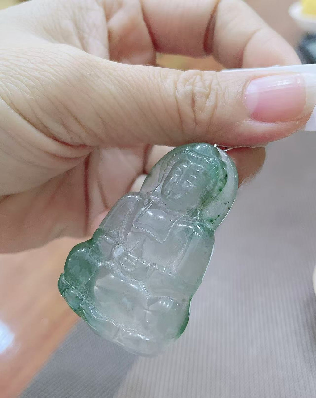 Guan Yin ( Nature Green Jade )