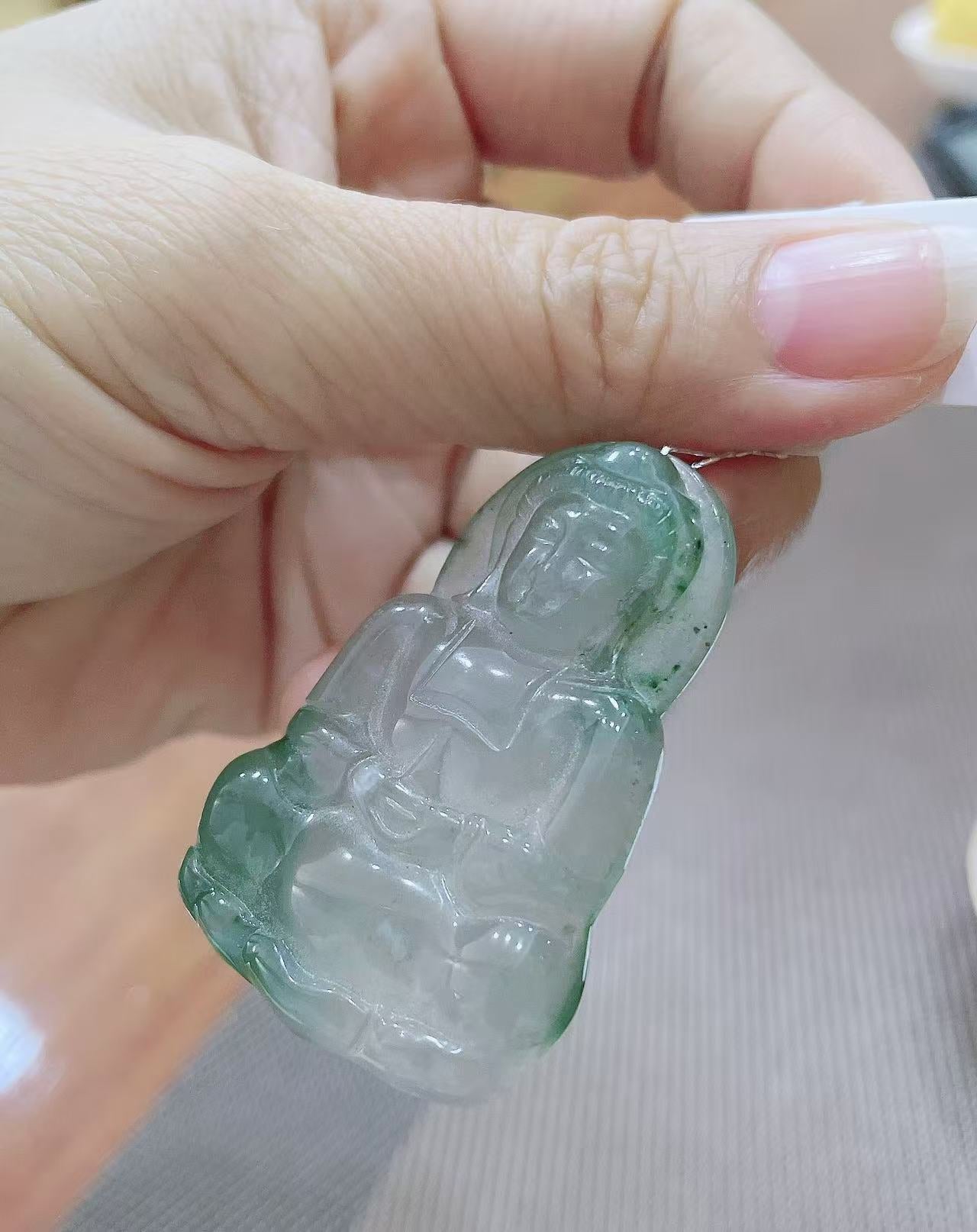 Guan Yin ( Nature Green Jade )