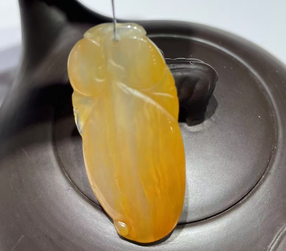 Traditional Eastern Yellow Jade Pendants