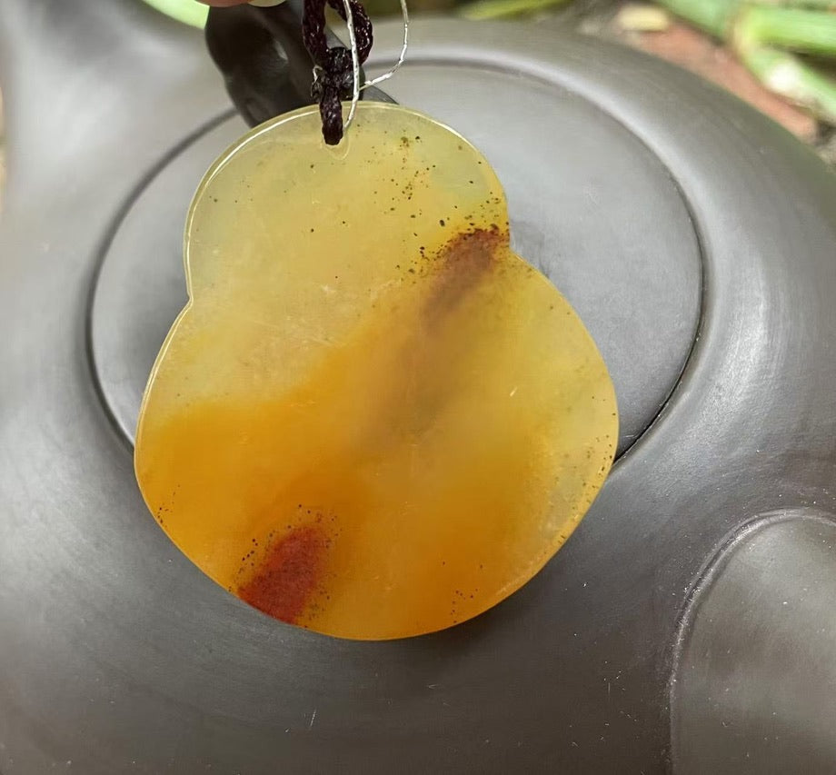 Natural Yellow Jade Maitreya Pendant