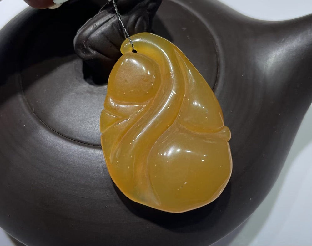 Traditional Eastern Yellow Jade Pendants
