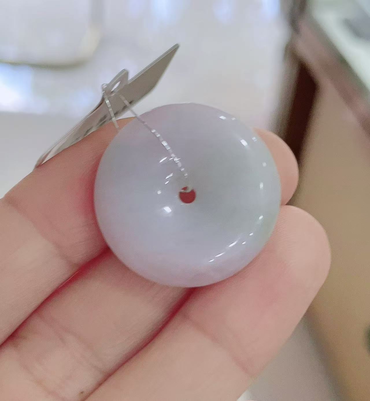 Purple and soft Green Pendant (Peace Donut)