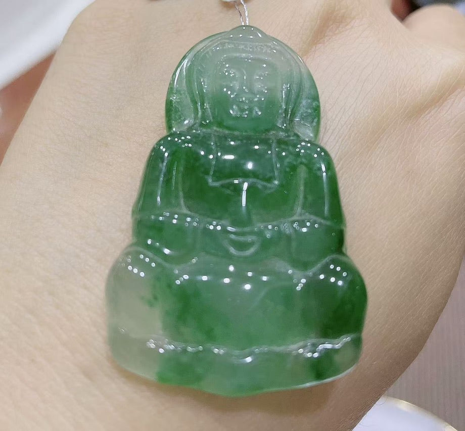 Guan Yin ( Nature Green Jade)