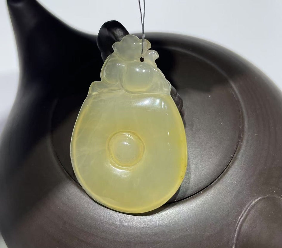 Traditional Eastern Yellow Jade Pendants